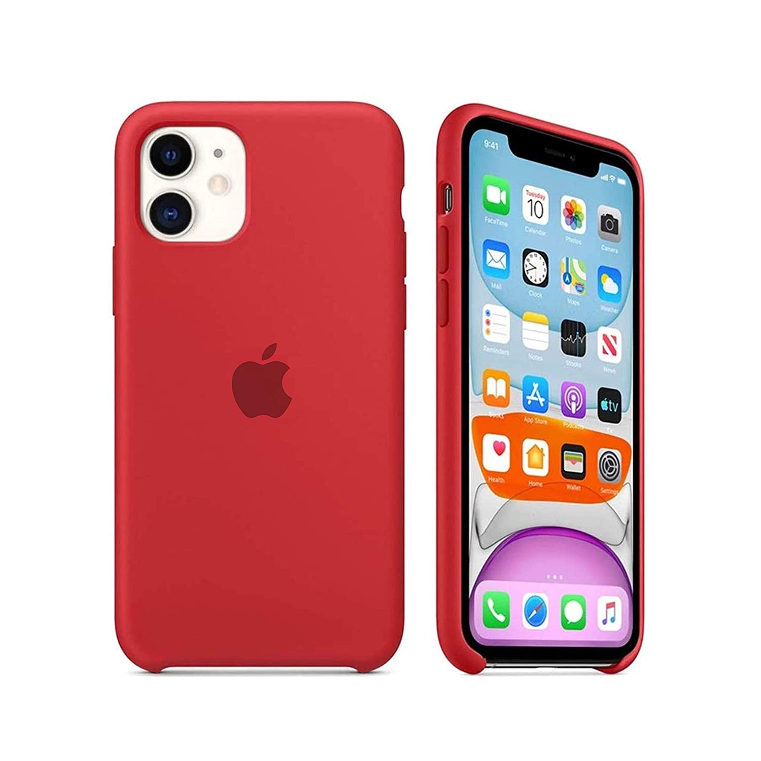 Apple iPhone 11 Liquid Silicone Soft Back Cases and Cover with Apple ...